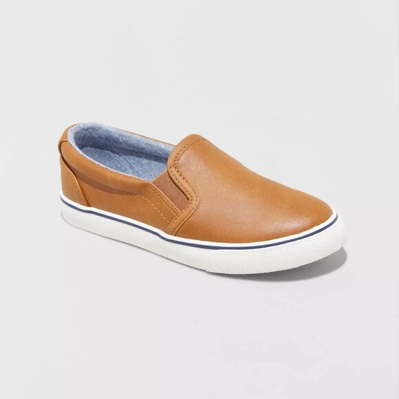 Kids' Boys' Enzo Slip On Closed Round Toe Cognac Sneakers Cat & Jack Size 13 - Picture 1 of 4